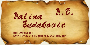 Malina Budaković vizit kartica